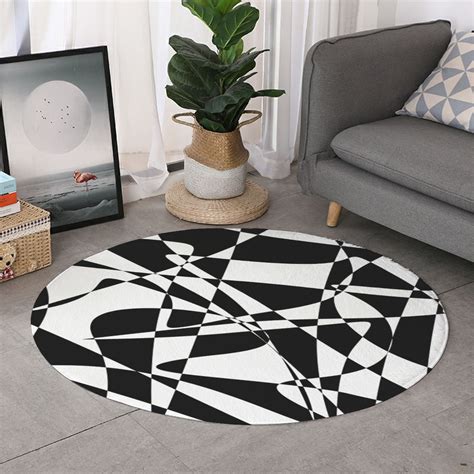 black and white round area rug|black and white circular rug.